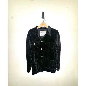 Guess Jeans Men’s Jacket Size Medium Button-Up Black Velvet